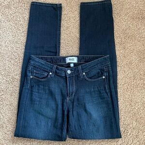 Paige Skyline skinny Sz 27, soft material, slight puckering. Priced low
